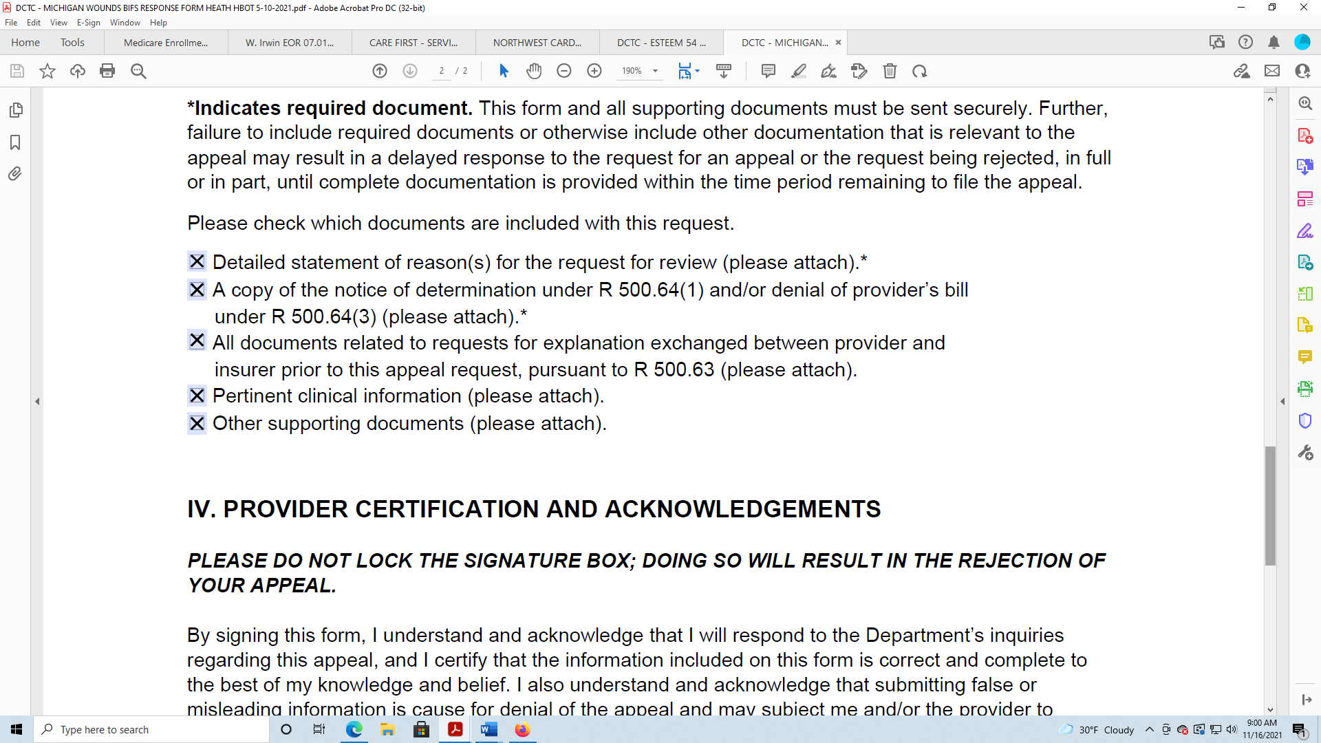 In Michigan PIP System Know Utilization Documentation Rules Electronic Medical Services